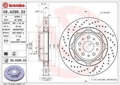 DISCO DE FRENADO BREMBO 09.A299.33  