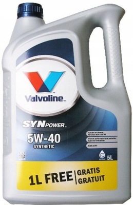 VALVOLINE SYNPOWER 5W40 A3/B4 5L 
