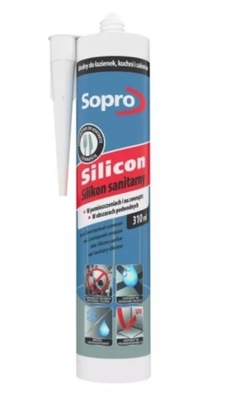 Silikon sanitarny beżowy 32 310ml Sopro 058