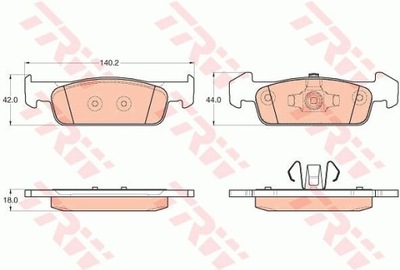 TRW GDB2018 КОМПЛЕКТ КОЛОДОК ШАЛЬМІВНИХ, ГАЛЬМА TARCZOWE