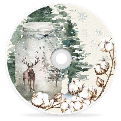 Płyta świąteczna DVD zimowy las nadruk Jeleń zima Sesja foto rodzinna