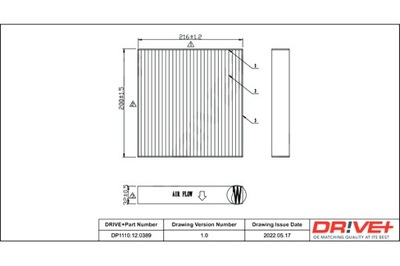 DRIVE+ FILTRO CABINAS NISSAN NP300 NAVARA 08- ST ANDARD  