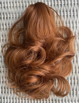 Włosy doczepiane, ciemny rudy, kucyk, 34 cm