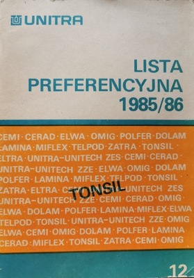 Unitra Lista preferencyjna 1985/96