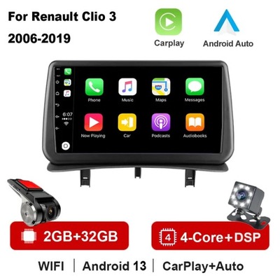 PARA RENAULT CLIO 3 CLIO 3 2005-2014 4G WIFI RADIO ANDROID 13 NAVEGACIÓN GPS  