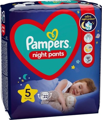 22x PAMPERS PIELUCHOMAJTKI MAJTKI NOCNE NA NOC DLA DZIECI NIEMOWLĄT ZESTAW