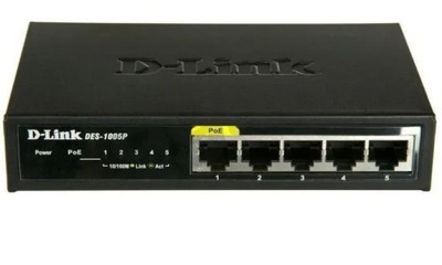 Switch D-Link DES-1005P, 5 x 10/100 Mbps