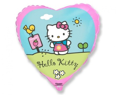 Balon foliowy 18" Hello Kitty w ogródku