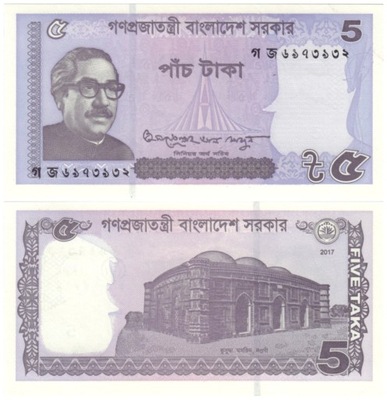 BANGLADESZ 5 TAKA 2017 P-65Ab UNC