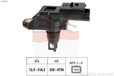 SENSOR PRESSURE AIR CITROEN BERLINGO 1,6HDI 10- 1-993-261  