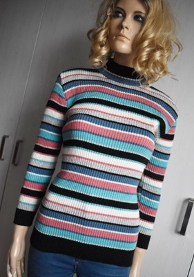Sweter 36 S M półgolf prążkowany cienki bluzka retro vintage aesthetic 38