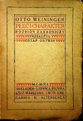 Płeć i Charakter 1911 r.