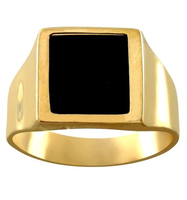 MĘSKI ZŁOTY SYGNET Z ONYKSEM ZŁOTO 585 ONYKS