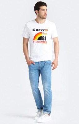 GUESS T-SHIRT MĘSKI BAWEŁNIANY KLASYCZNY S 1ZTL