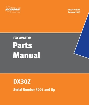 Doosan DX30Z Parts Manual / EXCAVATOR