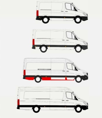 Набір поріг / пороги mb sprinter 06 - 18 версія średnia l3 str. права фото №1