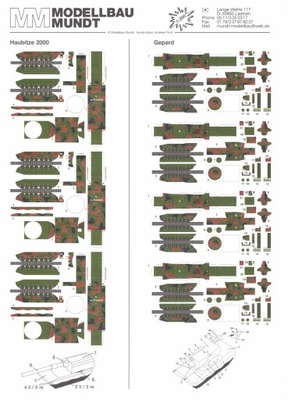 MODELLBAUT MUNDT 4 HAUBITZE 2000 I GEPARD 1:250