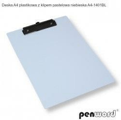Deska A4 plastikowa z klipem pastel niebieska