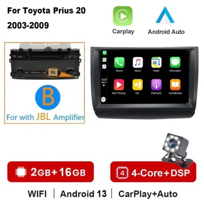 NAWIGATOR GPS ANDROID 13 RADIO DE AUTOMÓVIL CARPLAY PARA TOYOTA PRIUS 2002-2009 2006  