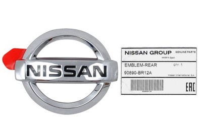 INSIGNIA EMBLEMA PARTE TRASERA NISSAN QASHQAI 90890-BR12A CON  