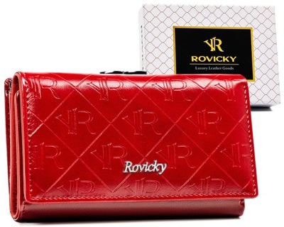 Rovicky portfel skóra naturalna czerwony RPX-23-PMT-4612 RED - kobieta