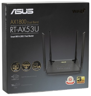 Router ASUS RT-AX53U 1800Mb/s LAN USB Wi-Fi 6 AX