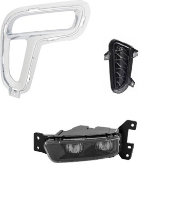 Dodge durango 2021-23 решётка радиатора рамка противотуманной фары хром левая + противотуманная фара + заглушка фото №1