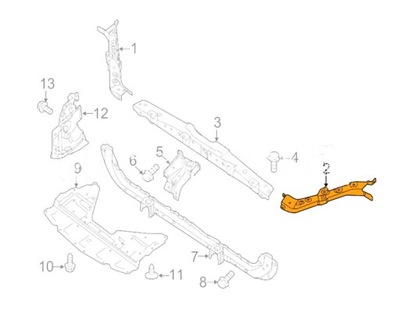 Усилитель передний nissan rogue 2014- f25124bamb фото №1