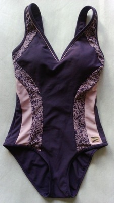 DEBENHAMS strój kostium kąpielowy fiolet wzór 40