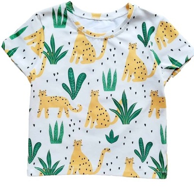 TWIGGY letnia koszulka, t-shirt w gepardy, krótki rękaw 116