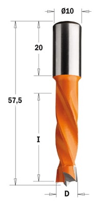 308.050.12 Wiertło HW NP D=5 I=30 L=57,5 S=10x20 L