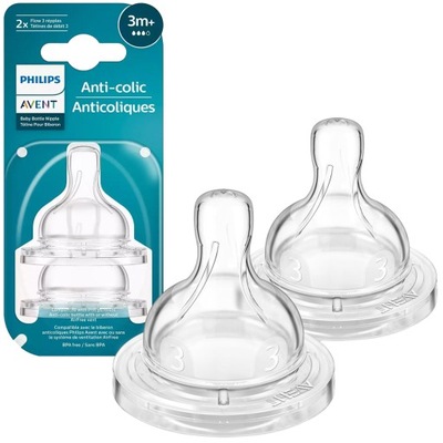 SMOCZEK DO BUTELEK PHILIPS AVENT SCY762/02 ANTYKOLKOWY 3M+ 2 SZT