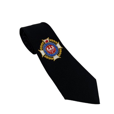 Krawat OSP dla straży pożarnej czarny Ochotnicza Straż Pożarna LOGO HAFT