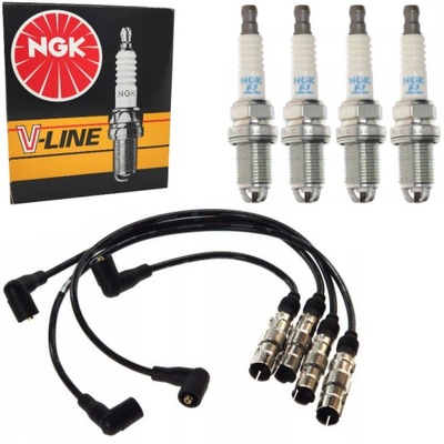 Провода кабели зажигания + свечи зажигания audi a3 8l a4 b5 фото №1