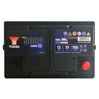 YUASA YBX9096 AGM 12V 70AH 760A СТАРТ-STOP YBX 9096