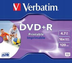 DVD+R VERBATIM 4.7GB x16 Jewel Case *1 Printable