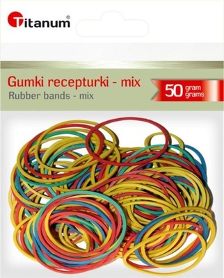 Gumki recepturki 50g mix kolor Titanum