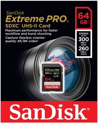 Sandisk Extreme Pro SDXC 64 GB V90 UHS-II 300 MB/s