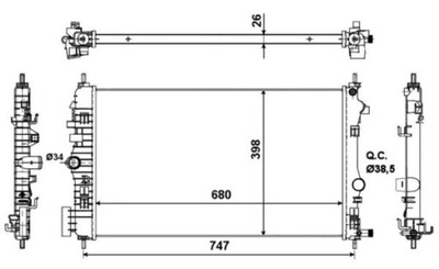 NRF 53776 РАДИАТОР, СИСТЕМА ОХЛАЖДЕНИЯ ДВИГАТЕЛЯ