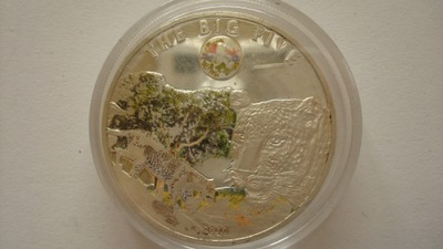Moneta 100 franków CFA 2010 big five srebro