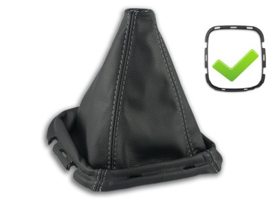 Pathfinder r51 05-09 чехол переключения передач кожа серые нити + рамка фото №1