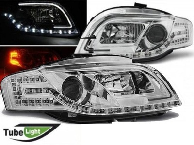 ФОНАРІ AUDI A4 B7 11.04-03.08 LED (СВІТЛОДІОД) TUBE LIGHTS ХРОМ