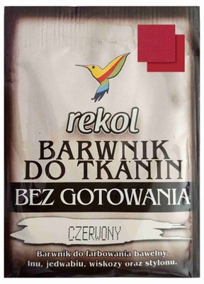 Barwnik do tkanin BEZ GOTOWANIA rekol CZERWONY