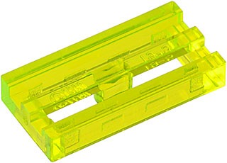LEGO 2412b Przezroczysta neon zielona kratka 1x2 grill 4szt