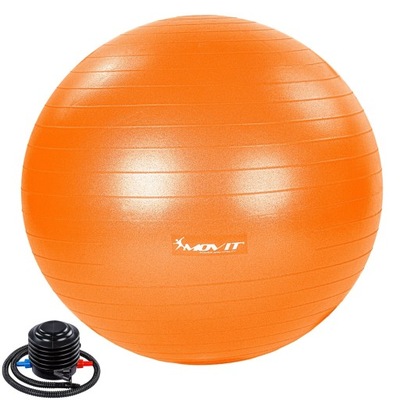 POMARAŃCZOWA PIŁKA FITNESS DO ĆWICZEŃ 65 CM POMPKA