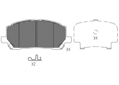 КОЛОДКИ ТОРМОЗНЫЕ ПЕРЕДНЯЯ LEXUS RX300 00-03, RX350 06-08, TOYOTA HIGHLANDER