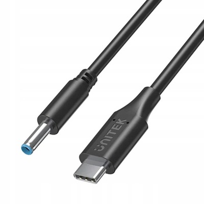 Kabel zasilający do laptopów HP Unitek, 65W USB-C - DC 4.5 x 3.0 mm