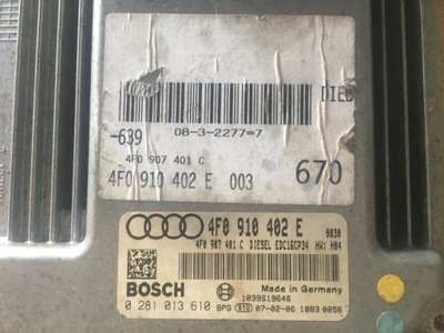 AUDI A6 C6 3.0 TDI БЛОК УПРАВЛІННЯ КОМП'ЮТЕР EDC16 CP34 4F0910402E 0281013610