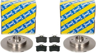 Snr тормозные диски + тормозные колодки trw задняя citroen c4 / c4 coupe peugeot 307 / sw / cc фото №1