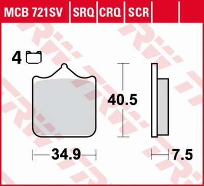 ZF TRINKELĖS STABDŽIŲ KH604/4 SINTER TRACK APRILIA RSV 1000 MILE/R '01-'03, R 